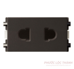 Ổ cắm đơn 2 chấu (Đồng ánh kim)