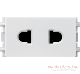 Ổ cắm đơn 2 chấu (trắng)