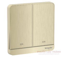 Bộ 2 công tắc 2 cực 20A có đèn LED vàng ánh kim
