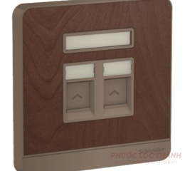 Bộ ổ cắm điện thoại + ổ cắm mạng cat5e vân gỗ