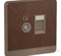 Bộ ổ cắm tivi + ổ cắm mạng cat5e vân gỗ