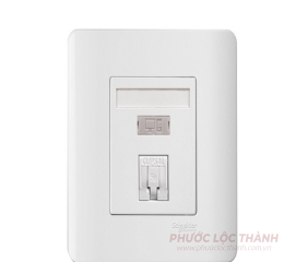 Bộ ổ cắm mạng cat5e đơn (Trắng)