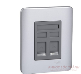 Bộ ổ cắm mạng cat6 đôi (Xám)