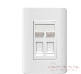 Bộ ổ cắm điện thoại và ổ cắm mạng cat6 (Trắng)