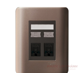 Bộ ổ cắm điện thoại và ổ cắm mạng cat6 (Đồng)