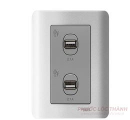 Bộ ổ sạc USB đôi 2.1A (Xám)