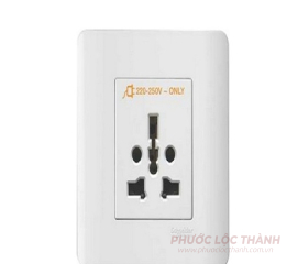 Bộ ổ cắm đơn đa năng 16A (Trắng)