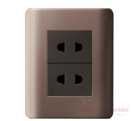 Bộ ổ cắm đôi 2 chấu 10A (Đồng)