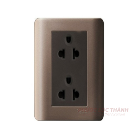 Bộ ổ cắm đôi 3 chấu 16A (Đồng)
