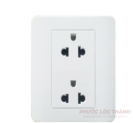 Bộ ổ cắm đôi 3 chấu 16A (Trắng)