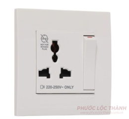 Bộ ổ cắm đa năng 13A có công tắc (trắng)