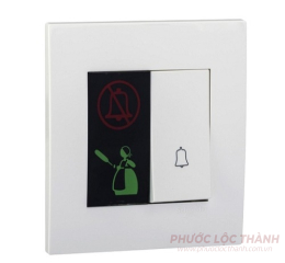 Bộ công tắc chuông, đèn báo không làm phiền, xin dọn phòng (Trắng)