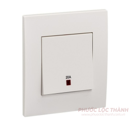 Bộ công tắc 2 cực 20A có đèn báo (trắng)