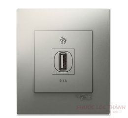 Bộ 1 ổ cắm USB 2.1A (Xám bạc)