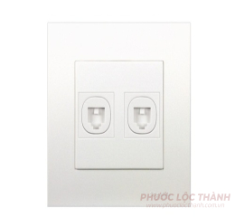 Bộ 2 ổ cắm điện thoại (Trắng)