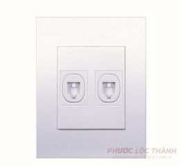 Bộ 2 ổ cắm điện thoại (Xám bạc)