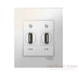 Bộ 2 ổ cắm USB 2.1A (Trắng)