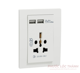 Bộ ổ cắm đa năng và sạc USB (Trắng)