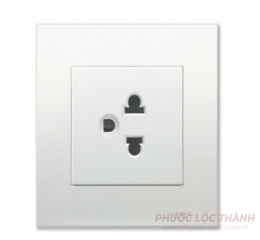 Bộ ổ cắm đơn 3 chấu 16A (Trắng)
