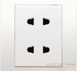 Bộ ổ cắm đôi 2 chấu 10A (Trắng)
