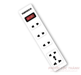 Ổ cắm có dây 4 ổ 2 chấu + 1 ổ cắm đa năng + 1 công tắc 3m