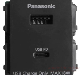 Ổ cắm USB 2 cổng type A-C xanh đen