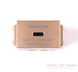 Ổ cắm sạc USB Type C 18W vàng ánh kim