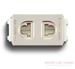 Ổ cắm 2 chấu vàng ánh kim 16A 250VAC