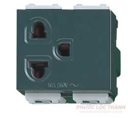 Ổ cắm 3 chấu xanh đen 16A 250VAC - cắm nhanh