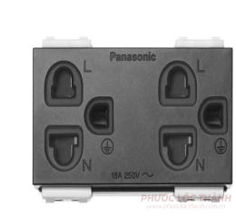 Ổ cắm đôi 3 chấu xanh đen 16A 250VAC - cắm nhanh