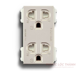 Ổ cắm đôi 3 chấu vàng ánh kim16A 250VAC - cắm nhanh