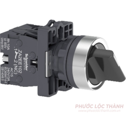 Công tắc xoay Ø22, N/O+N/C, 2 vị trí tự giữ, tay nắm ngắn