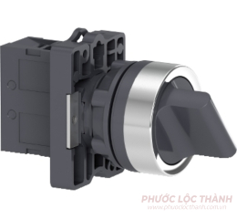 Công tắc xoay Ø22, 1N/O, 2 vị trí tự nhả, tay nắm ngắn