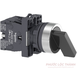 Công tắc xoay Ø22, N/O+N/C, 2 vị trí tự giữ, tay nắm dài