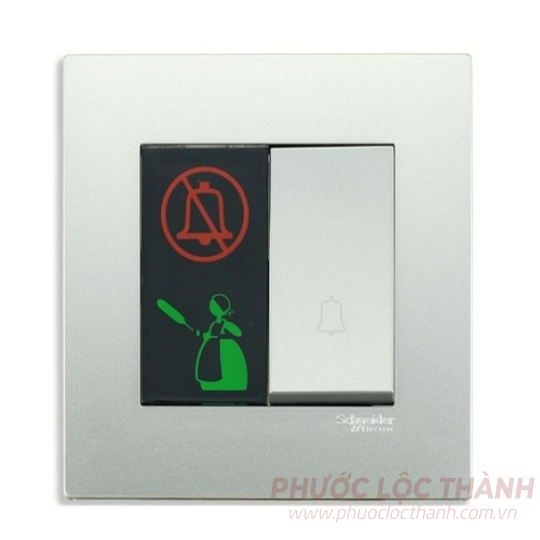 Bộ công tắc chuông, đèn báo không làm phiền, xin dọn phòng (Xám bạc)