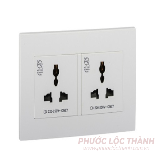 Bộ ổ cắm đôi đa năng 13A (Trắng)
