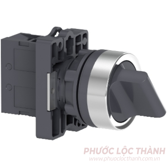 Công tắc xoay Ø22, 1N/O, 2 vị trí tự giữ, tay nắm ngắn