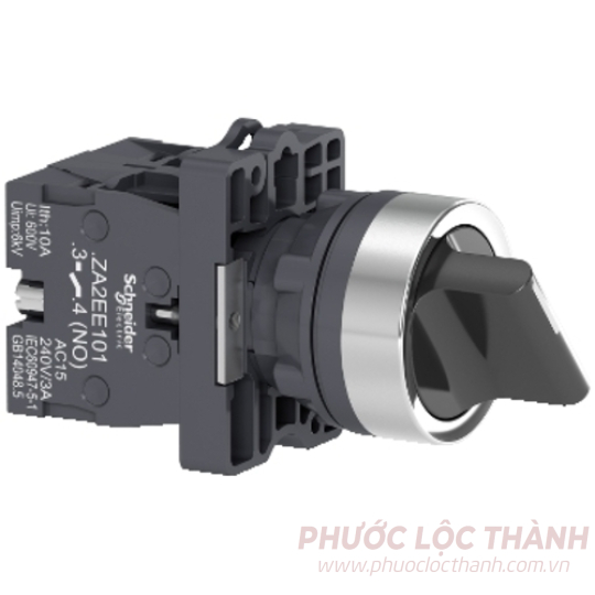 Công tắc xoay Ø22, 2N/O, 3 vị trí tự nhả, tay nắm ngắn