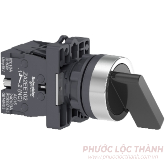 Công tắc xoay Ø22, N/O+N/C, 2 vị trí tự giữ, tay nắm dài
